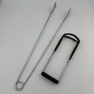 Vtg EKCO Canning Tongs Chromium Plated 18" Long & Rubber Tipped Jar Lifter